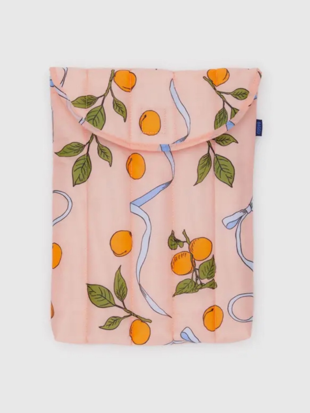 BAGGU Peach Apricot and Ribbons Padded Laptop Sleeve